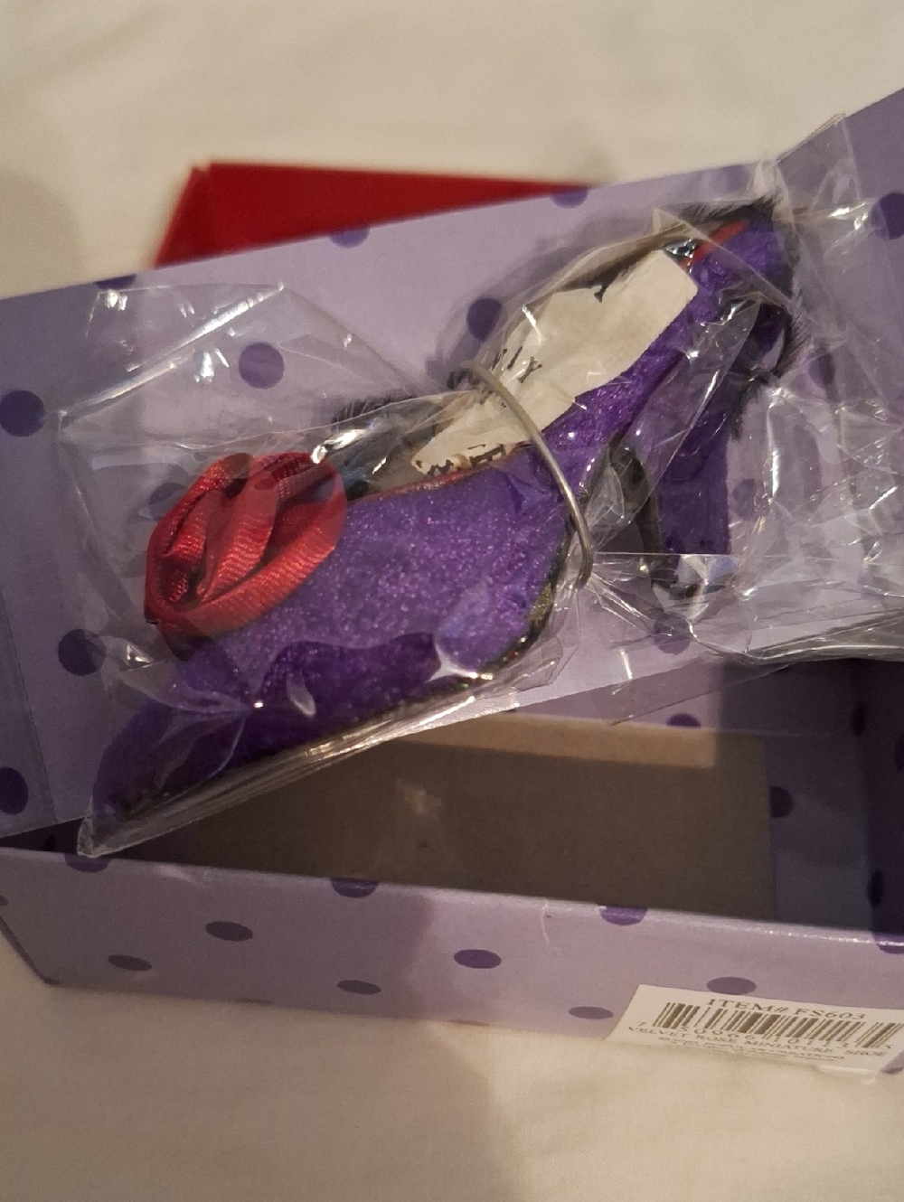 Miniature 4" High Heel Shoe with Rose Accent